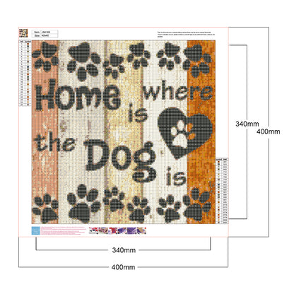 English Dog Footprints - Full Round Drill Diamond Painting 40*40CM