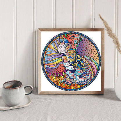 Cat Circle Pattern - Full Round Drill Diamond Painting 40*40CM