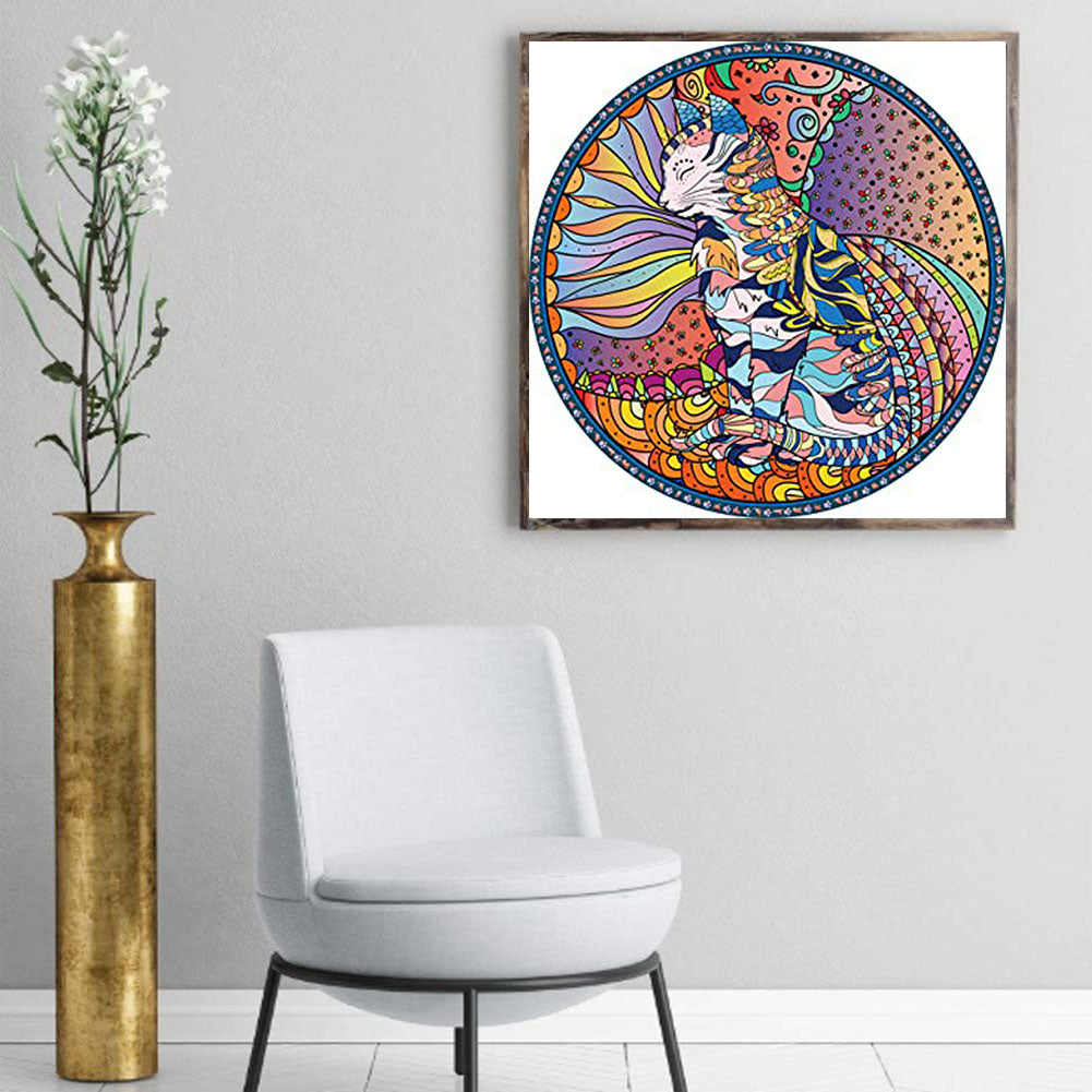 Cat Circle Pattern - Full Round Drill Diamond Painting 40*40CM