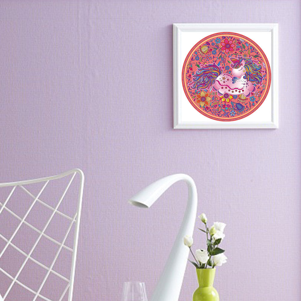 Unicorn Circle Pattern - Full Round Drill Diamond Painting 40*40CM