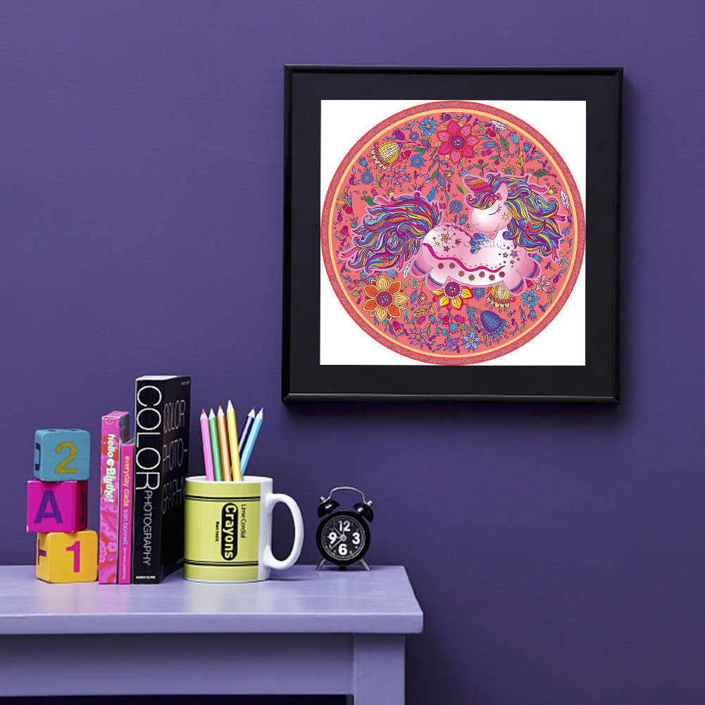 Unicorn Circle Pattern - Full Round Drill Diamond Painting 40*40CM