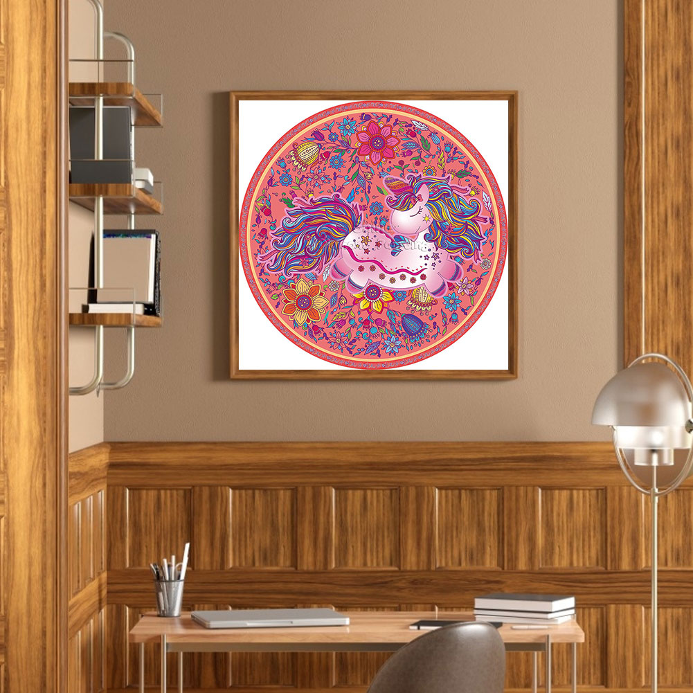 Unicorn Circle Pattern - Full Round Drill Diamond Painting 40*40CM