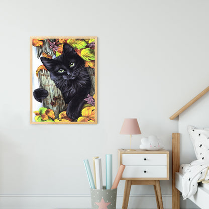 Black Cat - Full Round Drill Diamond Painting 30*40CM