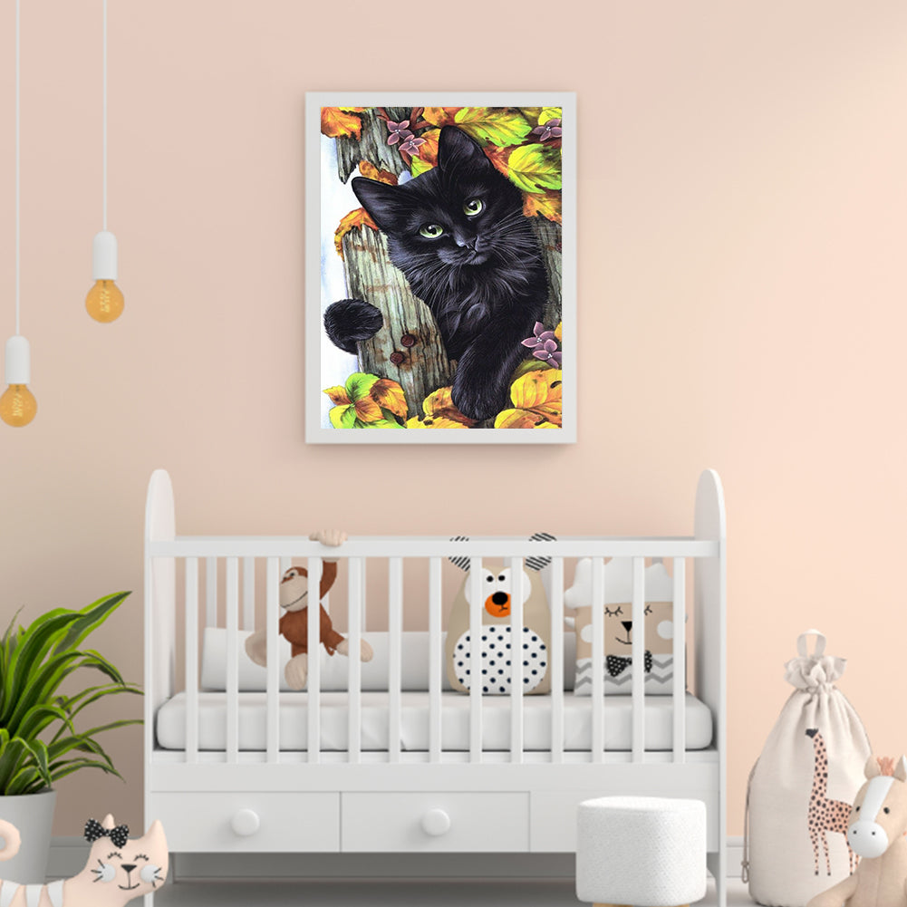 Black Cat - Full Round Drill Diamond Painting 30*40CM