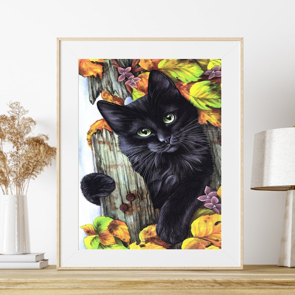 Black Cat - Full Round Drill Diamond Painting 30*40CM