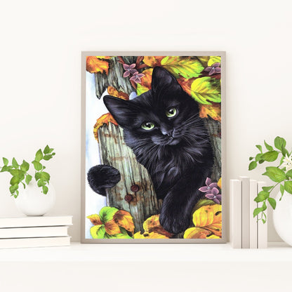 Black Cat - Full Round Drill Diamond Painting 30*40CM