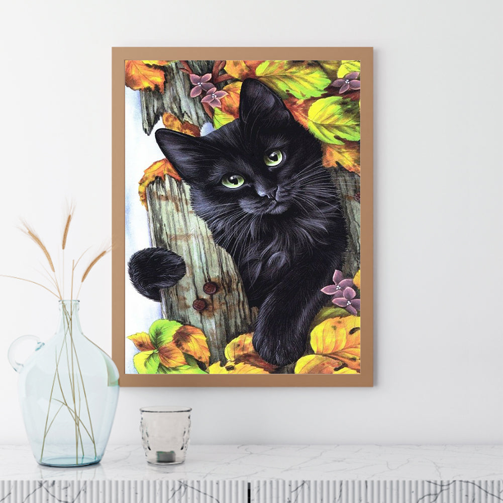 Black Cat - Full Round Drill Diamond Painting 30*40CM