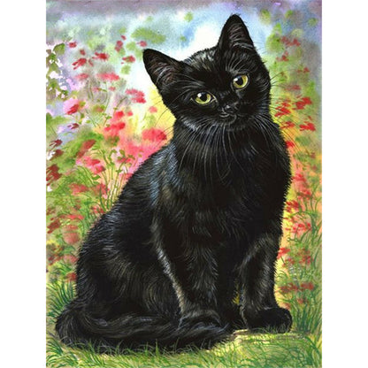 Black Cat - Full Round Drill Diamond Painting 30*40CM