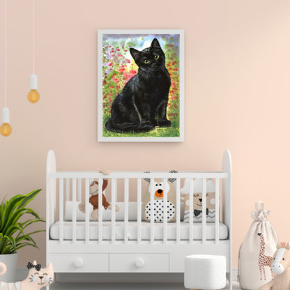 Black Cat - Full Round Drill Diamond Painting 30*40CM