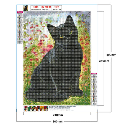 Black Cat - Full Round Drill Diamond Painting 30*40CM