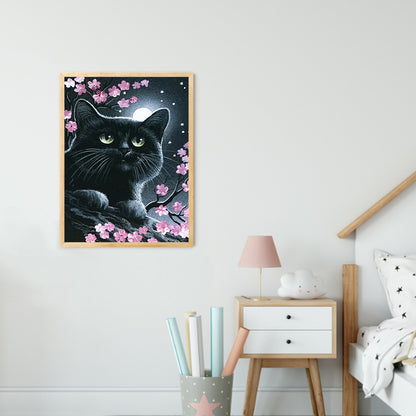 Black Cat - Full Round Drill Diamond Painting 30*40CM