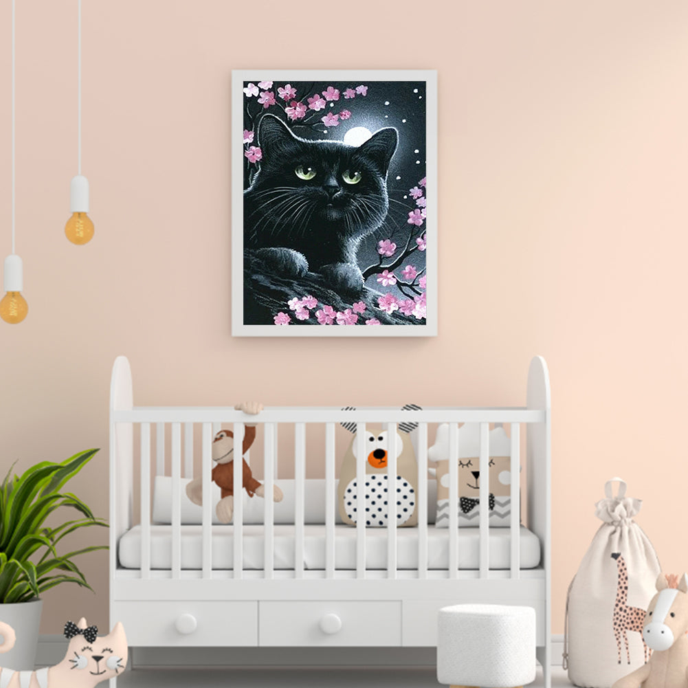 Black Cat - Full Round Drill Diamond Painting 30*40CM