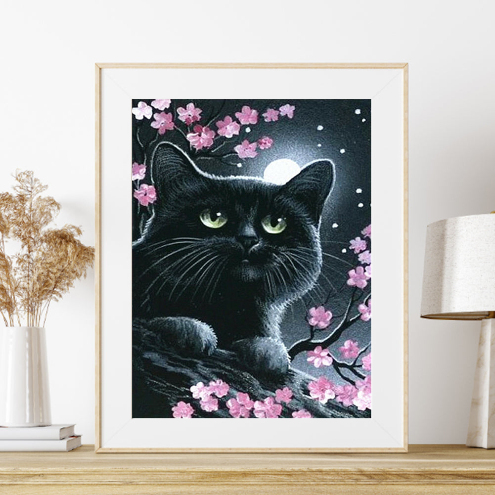 Black Cat - Full Round Drill Diamond Painting 30*40CM