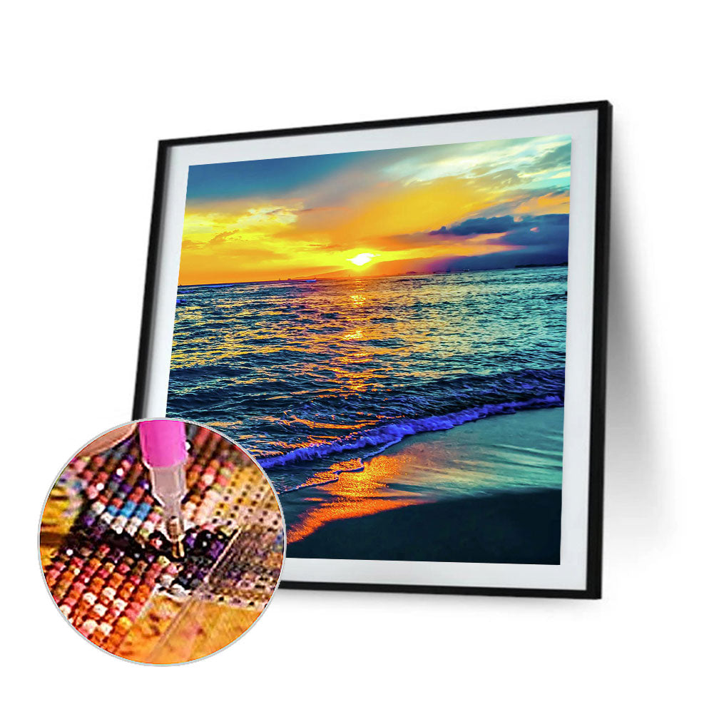 Sea ??Sunrise - Full Round Drill Diamond Painting 40*40CM