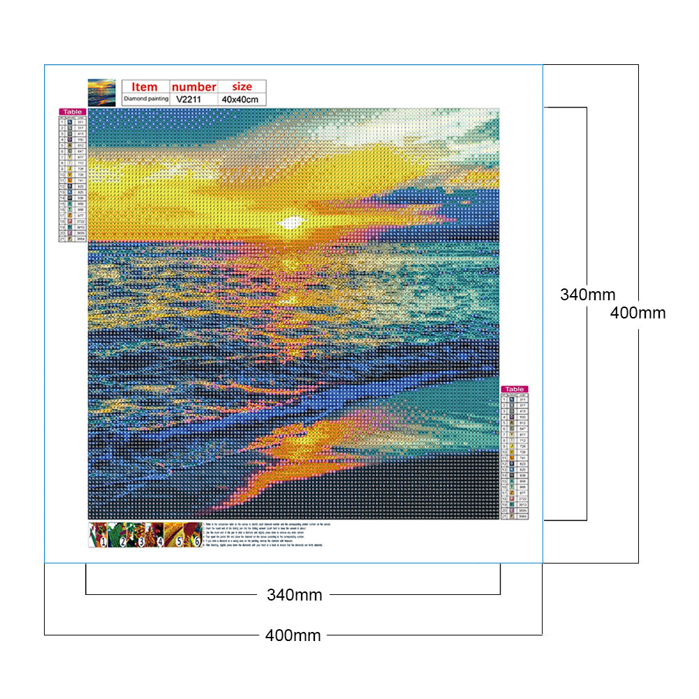 Sea ??Sunrise - Full Round Drill Diamond Painting 40*40CM