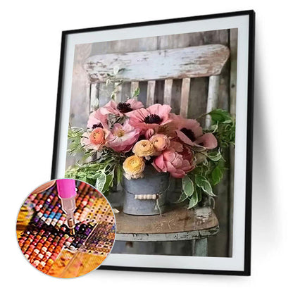 Chair Bouquet - Full Round Drill Diamond Painting 50*60CM