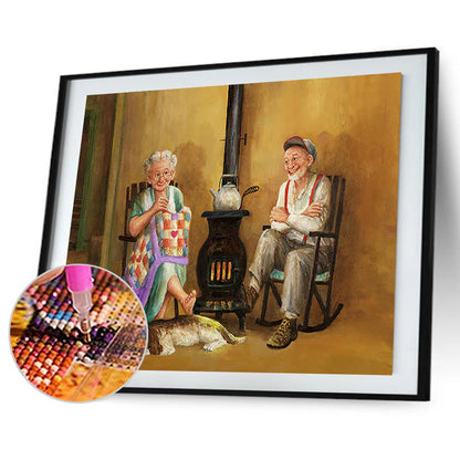 Old Couple - Full Square Drill Diamond Painting 40*30CM