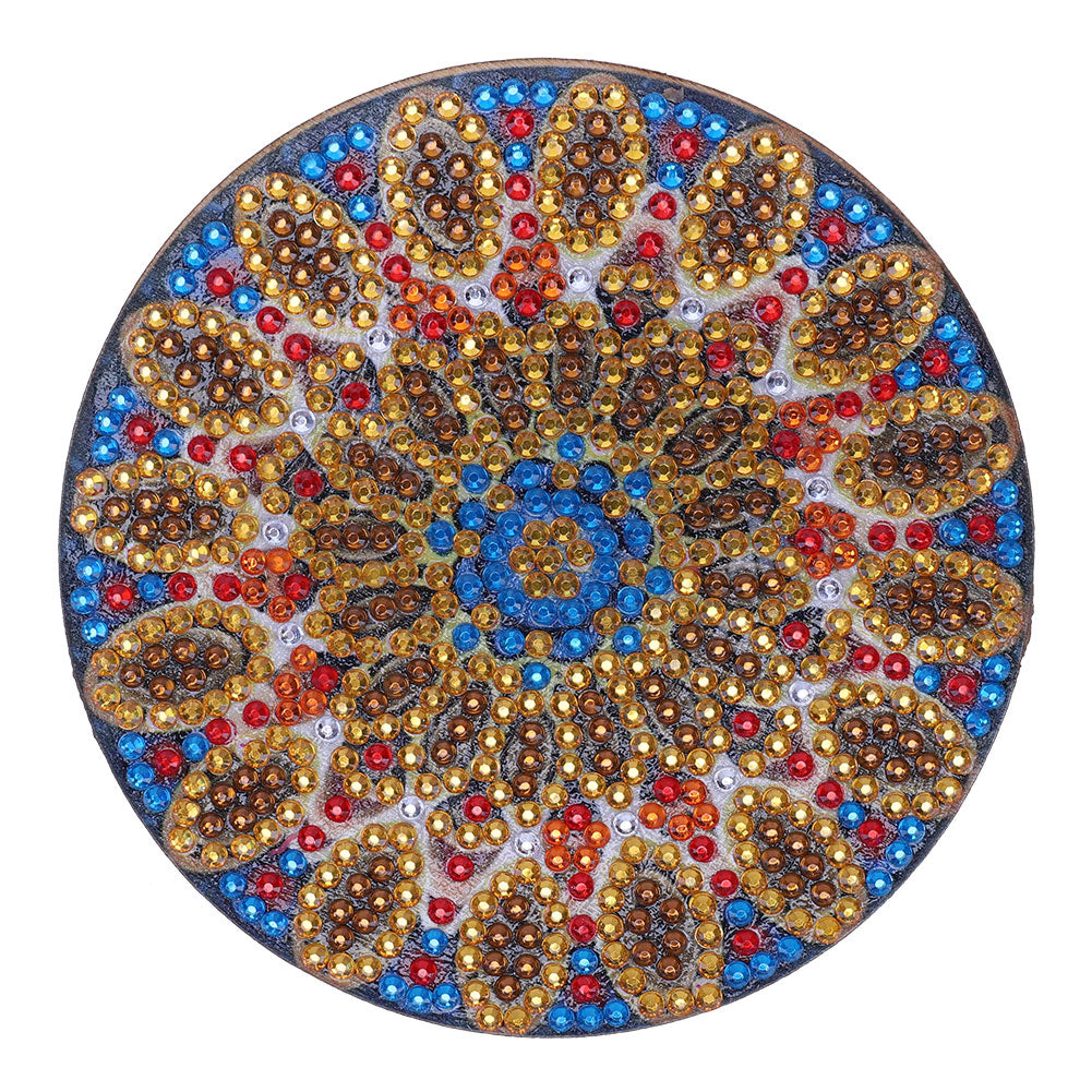 5D DIY Diamond Painting Mandala Wooden Round Coaster Cup Cushion Placemat