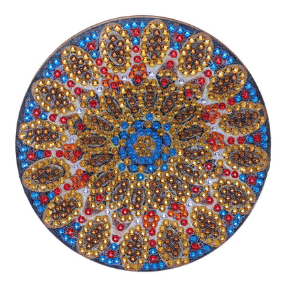 5D DIY Diamond Painting Mandala Wooden Round Coaster Cup Cushion Placemat