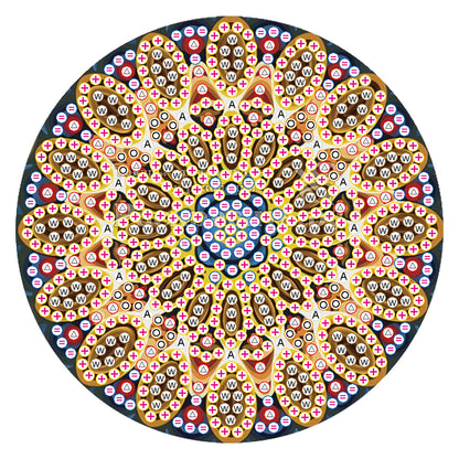 5D DIY Diamond Painting Mandala Wooden Round Coaster Cup Cushion Placemat