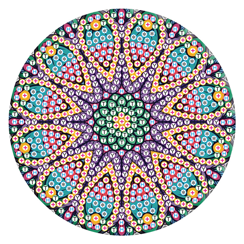 5D DIY Diamond Painting Mandala Wooden Round Coaster Cup Cushion Placemat