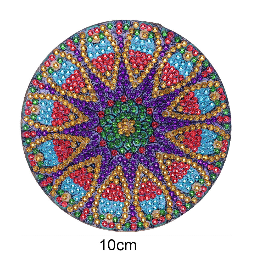 5D DIY Diamond Painting Mandala Wooden Round Coaster Cup Cushion Placemat