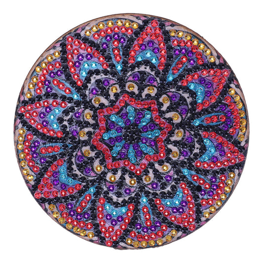 5D DIY Diamond Painting Mandala Wooden Round Coaster Cup Cushion Placemat