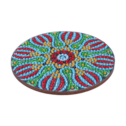 5D DIY Diamond Painting Mandala Wooden Round Coaster Cup Cushion Placemat