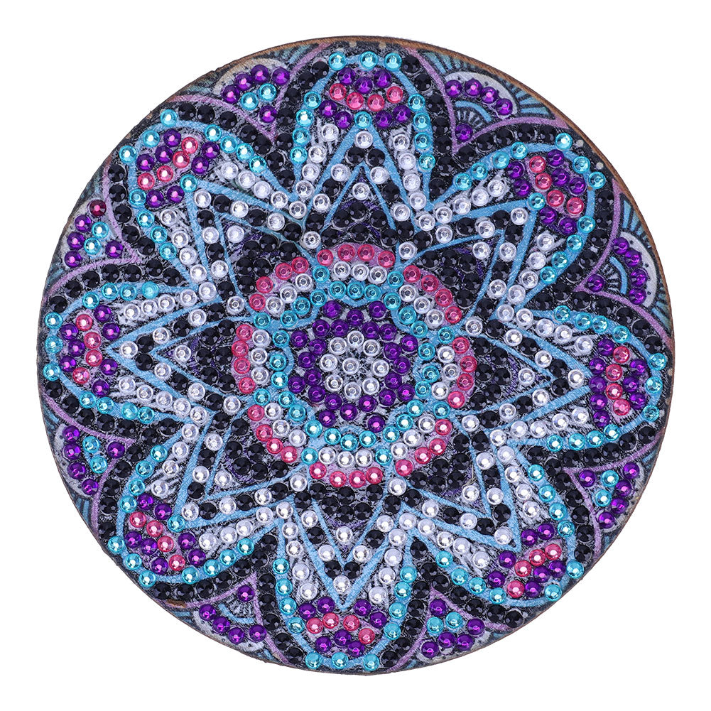 5D DIY Diamond Painting Mandala Wooden Round Coaster Cup Cushion Placemat