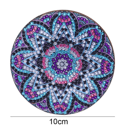 5D DIY Diamond Painting Mandala Wooden Round Coaster Cup Cushion Placemat