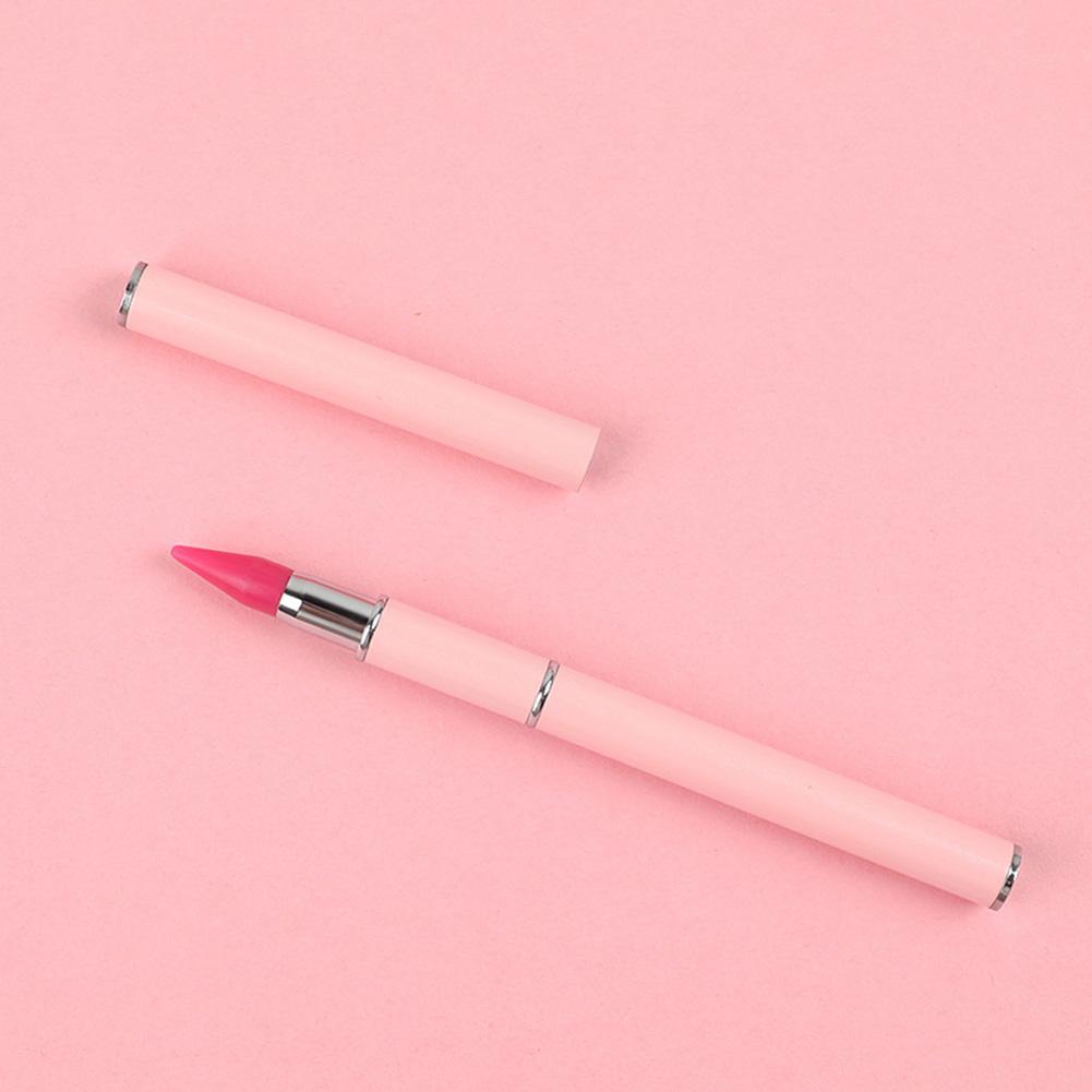 Dual Heads Gem Picking Point Drill Pen Diamond Painting Wax Pencil (Pink)