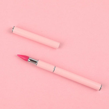 Dual Heads Gem Picking Point Drill Pen Diamond Painting Wax Pencil (Pink)