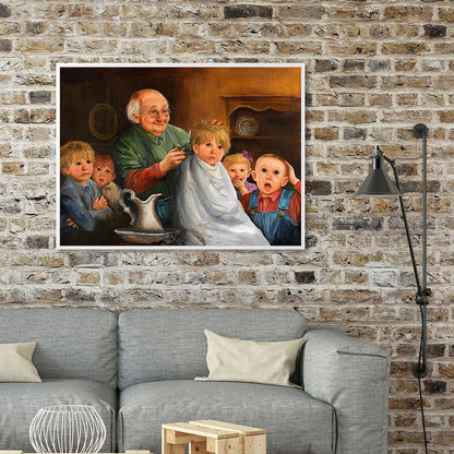 Kid Cutting Hair - Full Round Drill Diamond Painting 40*30CM