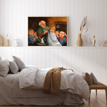 Kid Cutting Hair - Full Round Drill Diamond Painting 40*30CM