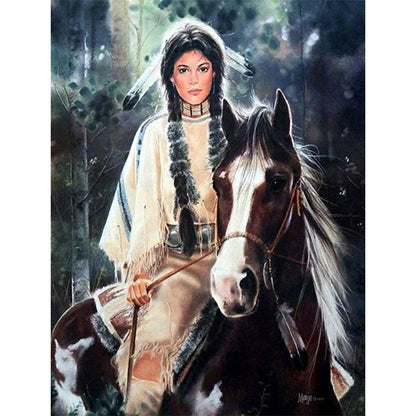 Riding Girl - Full Round Drill Diamond Painting 30*40CM