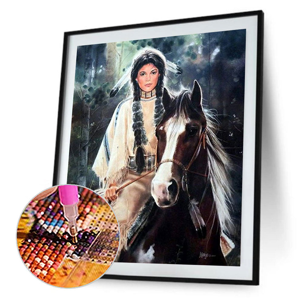 Riding Girl - Full Round Drill Diamond Painting 30*40CM