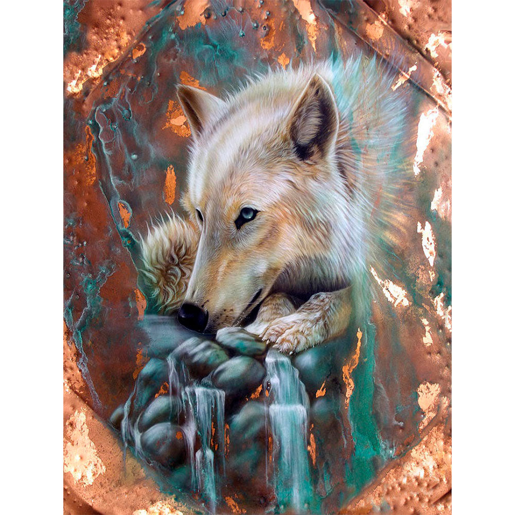White Wolf - Full Round Drill Diamond Painting 30*40CM