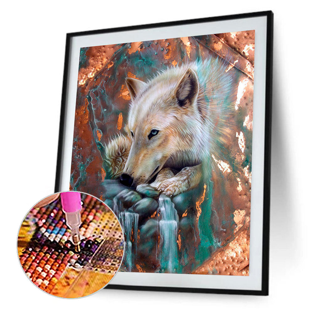 White Wolf - Full Round Drill Diamond Painting 30*40CM