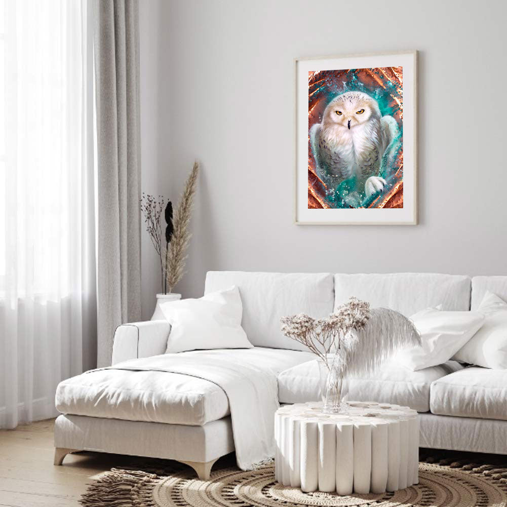 White Owl - Full Round Drill Diamond Painting 30*40CM