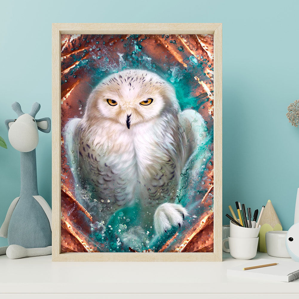 White Owl - Full Round Drill Diamond Painting 30*40CM