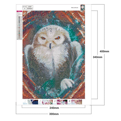 White Owl - Full Round Drill Diamond Painting 30*40CM