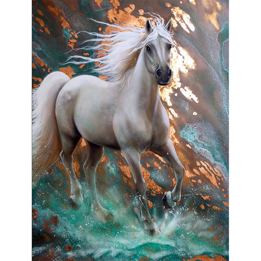 White Horse - Full Round Drill Diamond Painting 30*40CM