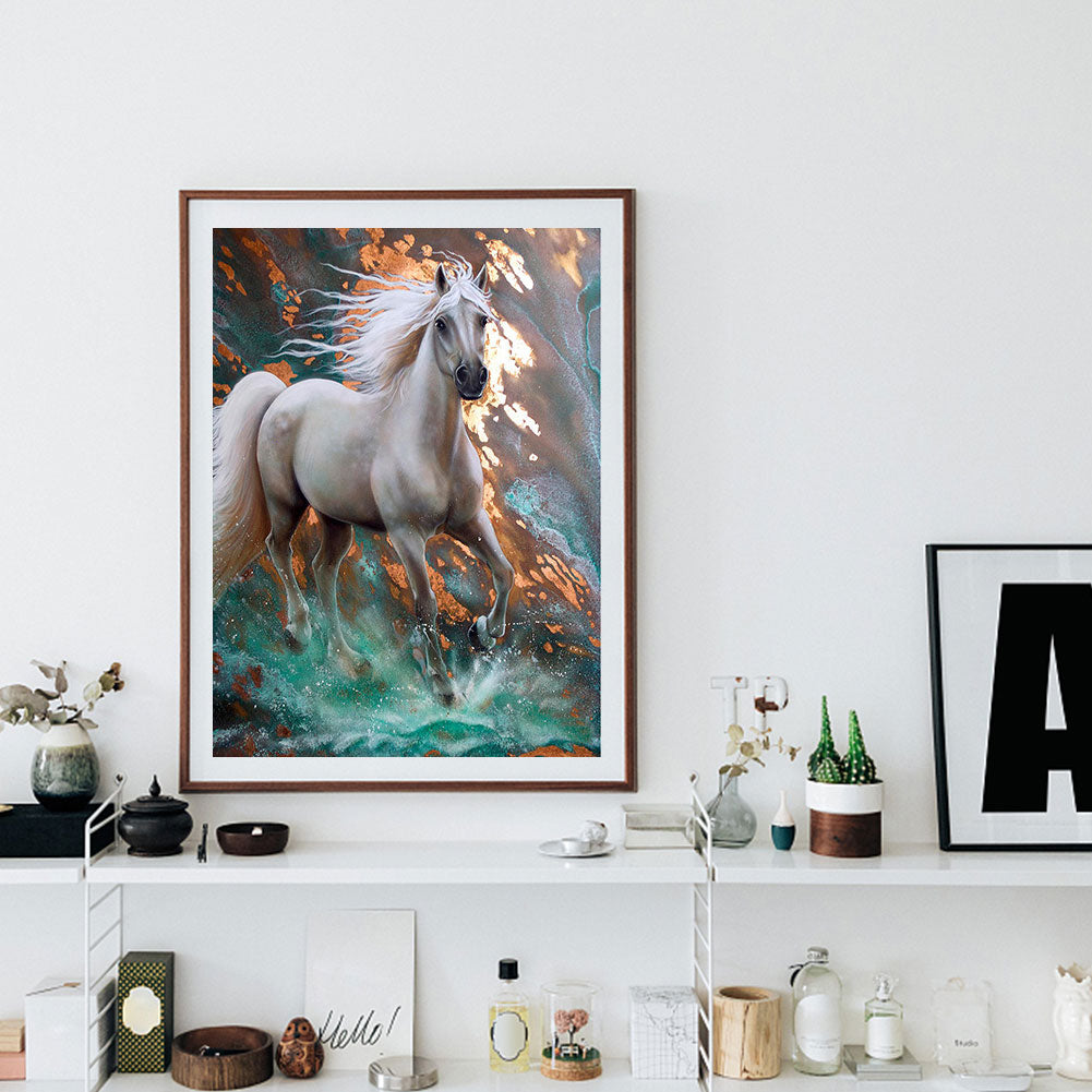 White Horse - Full Round Drill Diamond Painting 30*40CM