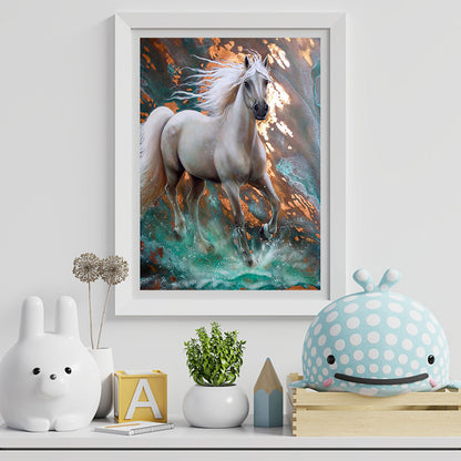 White Horse - Full Round Drill Diamond Painting 30*40CM