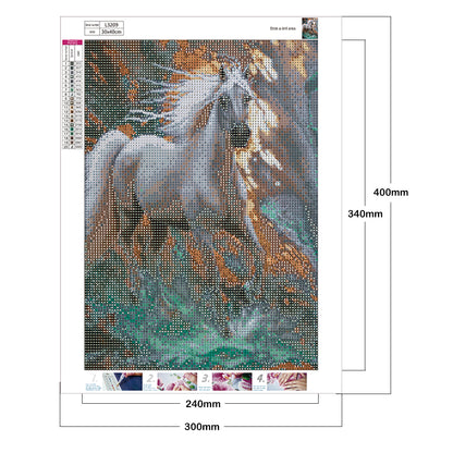 White Horse - Full Round Drill Diamond Painting 30*40CM