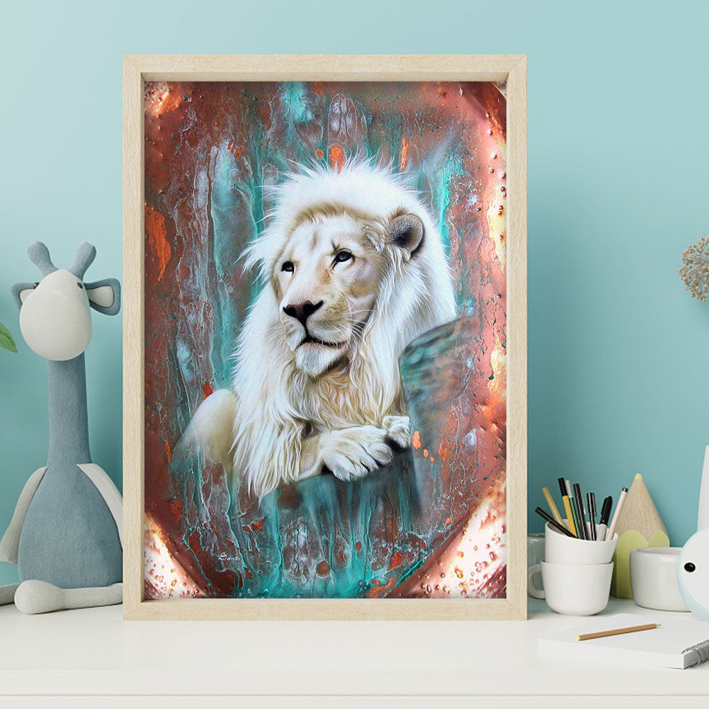 White Lion - Full Round Drill Diamond Painting 30*40CM