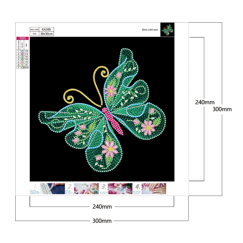 Butterfly - Special Shaped Drill Diamond Paiting 30*30CM