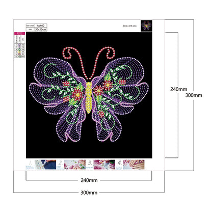 Butterfly - Special Shaped Drill Diamond Paiting 30*30CM