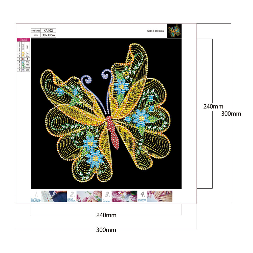 Butterfly - Special Shaped Drill Diamond Paiting 30*30CM