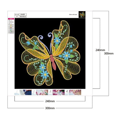 Butterfly - Special Shaped Drill Diamond Paiting 30*30CM